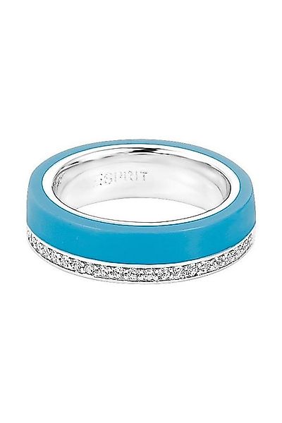 Esprit Fingerring Ring Damen Edelstahl Kunststoff Blau Gr. 54 (17,2mm) ESRG günstig online kaufen