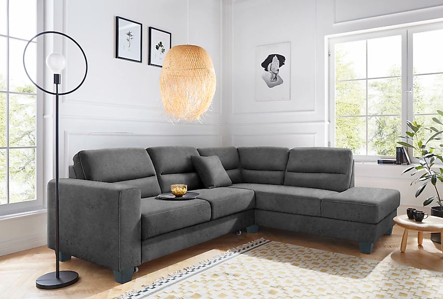 TRENDMANUFAKTUR Ecksofa "Chamber, zeitlos&modern, hoher Sitzkomfort, Breite günstig online kaufen