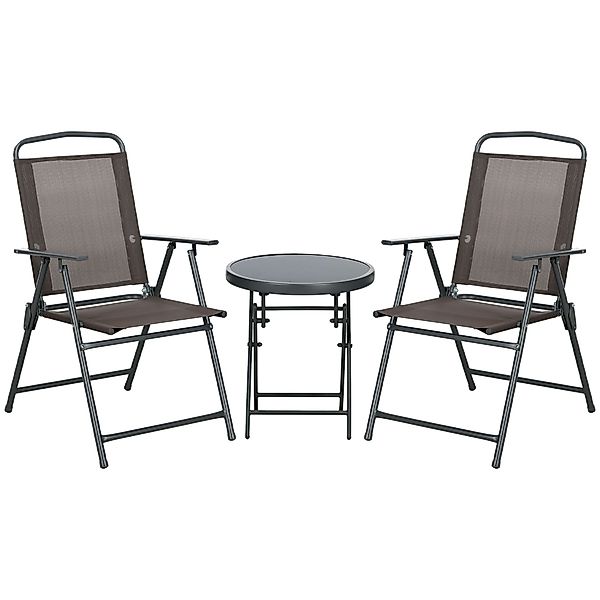 Outsunny Balkonset 3-teilig, aus Metall, mit günstig online kaufen