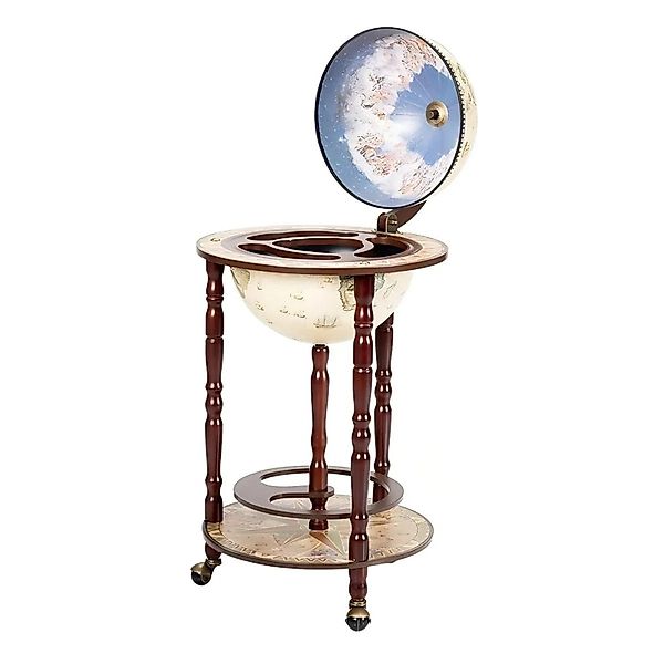 Costway Globusbar Barwagen Hausbar Servierwagen mit Rollen Beige günstig online kaufen