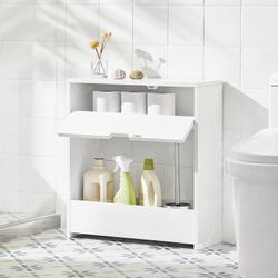 SoBuy Nischenregal mit 1 offener Ablage und 1 Klappe Kommode MDF Weiß BZR48 günstig online kaufen