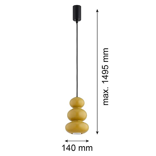 Hängeleuchte Oman, honiggelb glänzend, Glas, Ø 14 cm günstig online kaufen
