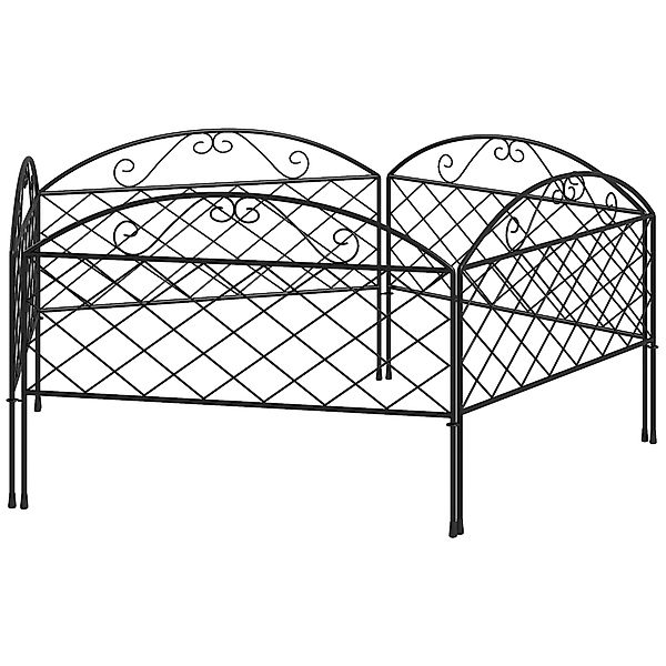 Outsunny Set aus 5 dekorativen Metallzaunpaneelen für den Garten, Blumenbee günstig online kaufen