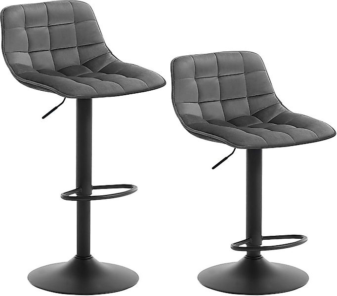 Woltu Barhocker (2 St), höhenverstellbar & 360° drehbar, Samt und Metall günstig online kaufen