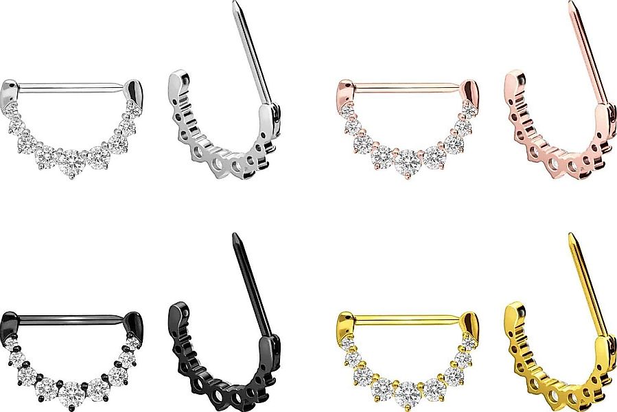 PIERCINGLINE Piercing-Set Chirurgenstahl Nippelpiercing Clicker 9 günstig online kaufen
