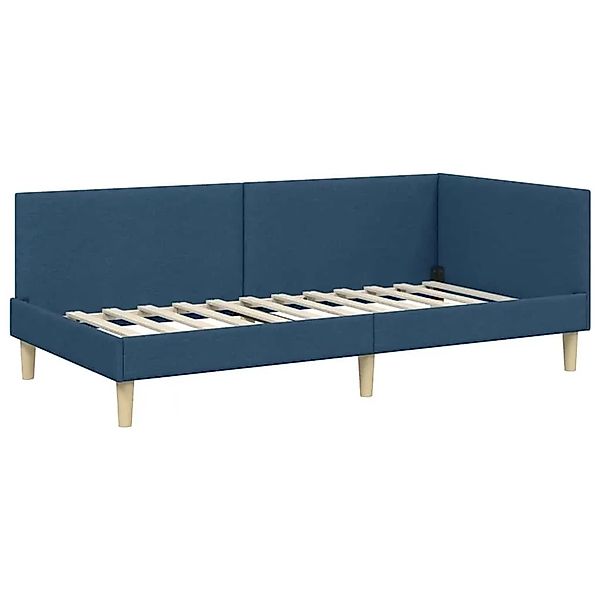 vidaXL Eckbettgestell mit Kopfteil Blau 90 x 200 cm Stoff 42016196 günstig online kaufen