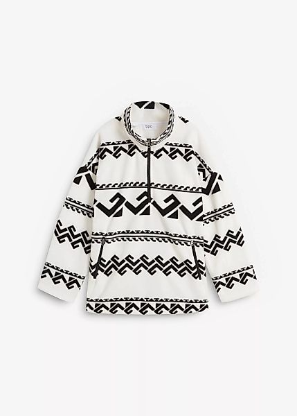 Fleece Sweatshirt mit Troyer günstig online kaufen