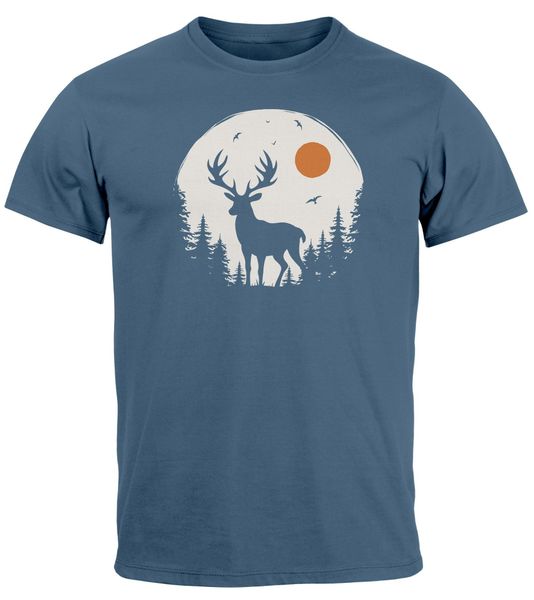 Neverless Print-Shirt Herren T-Shirt Frontprint Hirsch günstig online kaufen