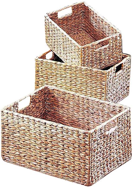 Kobolo Aufbewahrungskorb Regalbox eckig aus Wasserhyazinthe günstig online kaufen