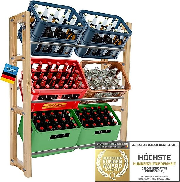 Dimono Flaschenregal DIMONO Bambus Getränkekisten Regal – Ablage für 2/3/6 günstig online kaufen