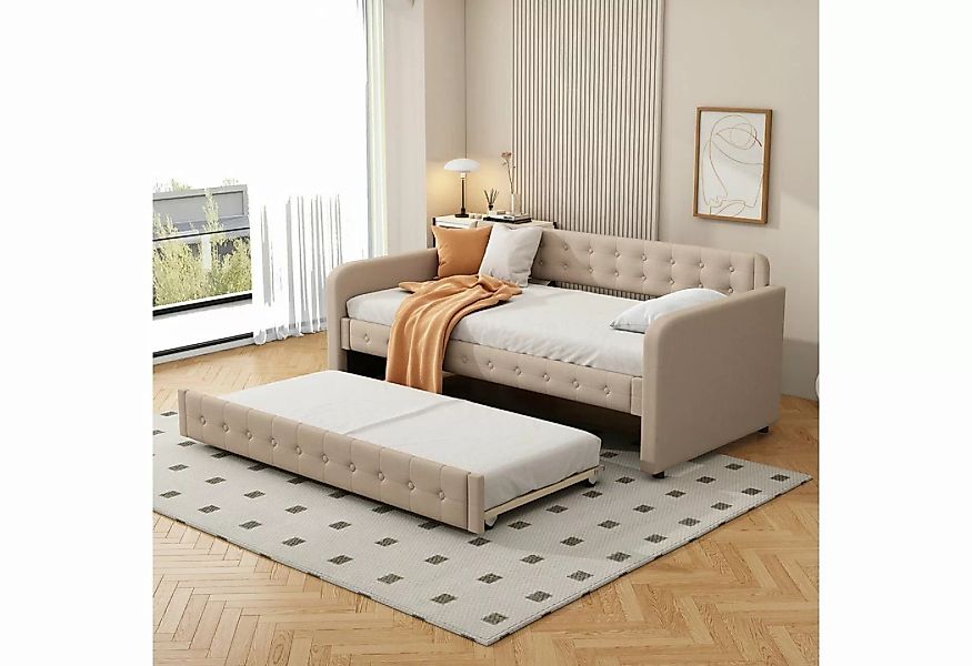 Celya Funktionsbett Daybett Tagesbett 90x200cm, mit ausziehbares rollbett günstig online kaufen