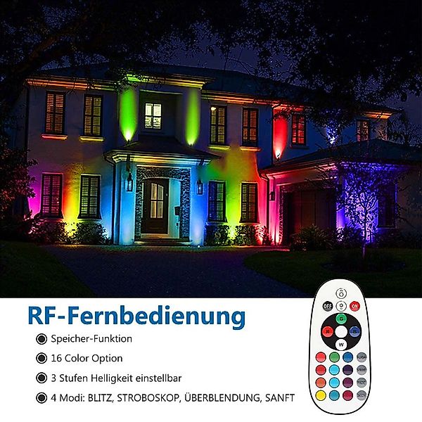 LMaxhome LED Gartenstrahler RGB Strahler Gartenbeleuchtung günstig online kaufen