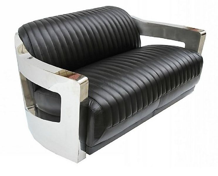 Xlmoebel Sofa Dreisitzer Ledersofa Aviator in Vintage-Stil aus Aluminium, 1 günstig online kaufen