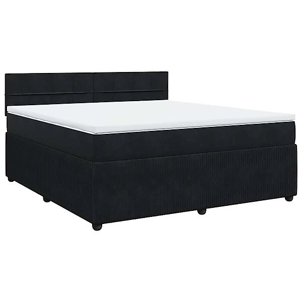 vidaXL Boxspringbett mit Matratze Schwarz 180x200 cm Samt 3287808 günstig online kaufen