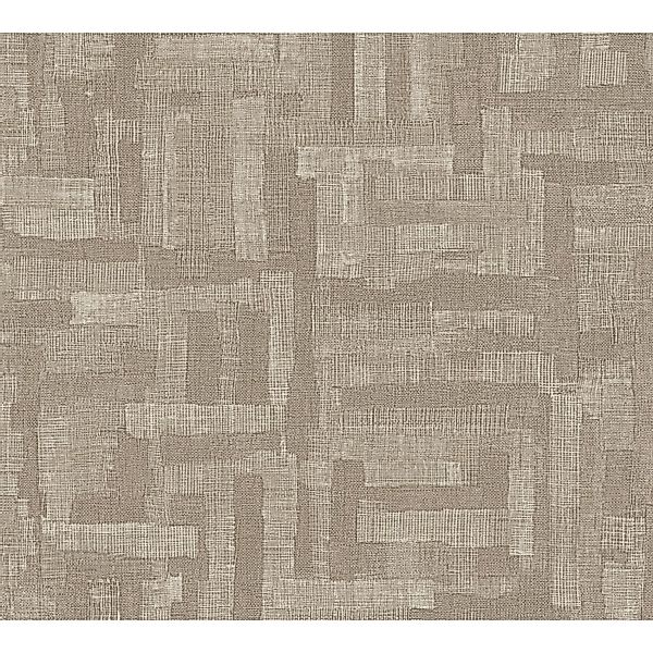 A.S. Creation Vliestapete Holzblock Ethno 10,05 m x 0,53 m Grau-Braun FSC® günstig online kaufen