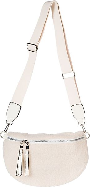 styleBREAKER Umhängetasche Teddyfell Halbmond Crossbody Bag günstig online kaufen