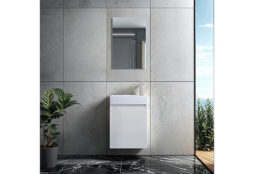 Faizee Home Badmöbel-Set Badmöbel 40 cm Badschrank Waschtisch Unterschrank günstig online kaufen