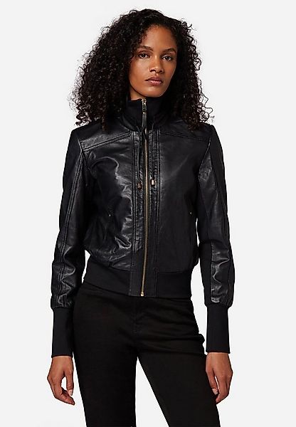RICANO Lederjacke Cara Lederjacke mit Strickkragen und Reißverschluss günstig online kaufen