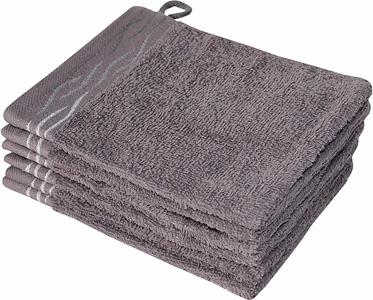 Dyckhoff Waschhandschuh "Wave" mit Jacquard-Bordüre günstig online kaufen