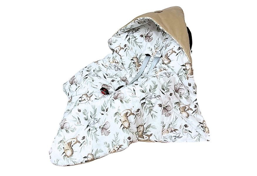 Babymajawelt Fußsack Einschlagdecke Velvet Reh beige 1061 - Babydecke Autos günstig online kaufen