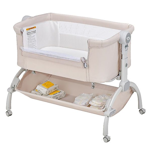COSTWAY Beistellbett, 3in1 Babywiege, Stubenwagen, 7 günstig online kaufen