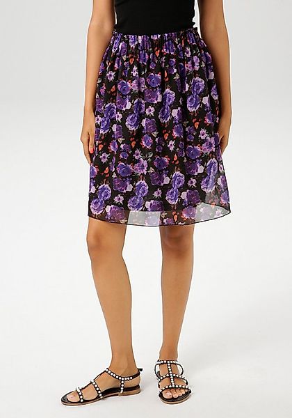 Aniston CASUAL Minirock mit romantischen Blüten und Blättern bedruckt günstig online kaufen