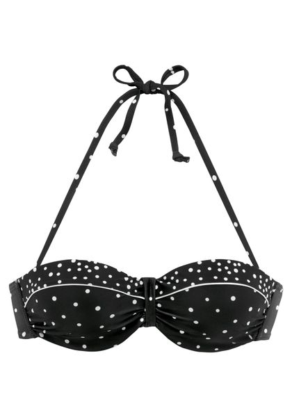 LASCANA Bügel-Bandeau-Bikini-Top Leona, mit Pünktchenprint günstig online kaufen