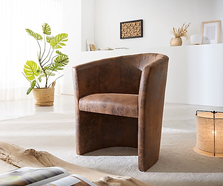 DELIFE Cocktailsessel Pieder, Braun gepolstert Antik Optik Cocktailsessel D günstig online kaufen