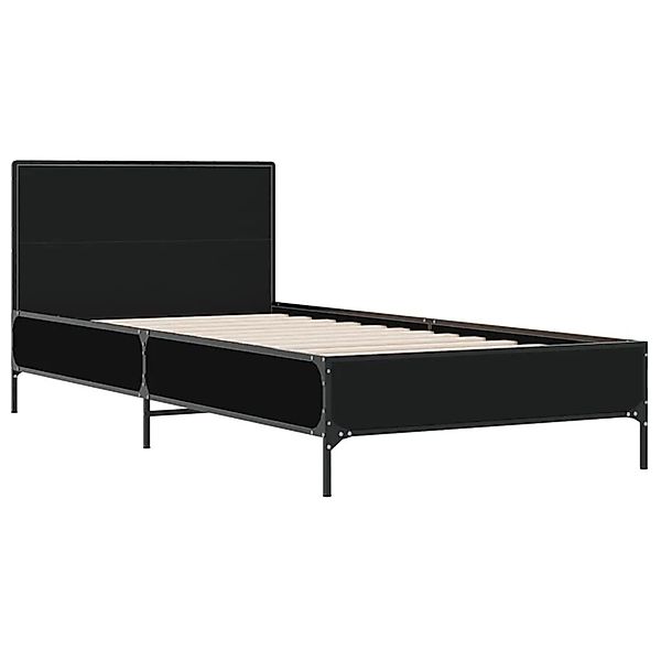 vidaXL Bettgestell Schwarz 90x200 cm Holzwerkstoff und Metall 845517 günstig online kaufen