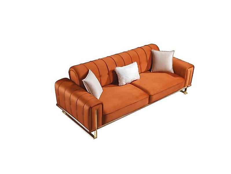 Xlmoebel Sofa Dreisitzer Luxus-Chesterfield-Sofa in Orange im italienischen günstig online kaufen