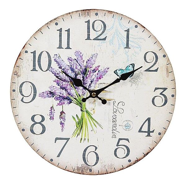 Linoows Uhr Lavendel Wanduhr Küchenuhr mit günstig online kaufen