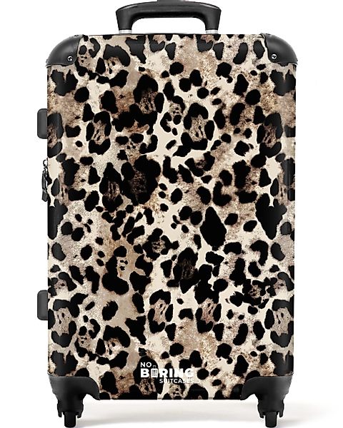 NoBoringSuitcases.com© Hartschalen-Trolley Pantherdruck - Beige - günstig online kaufen