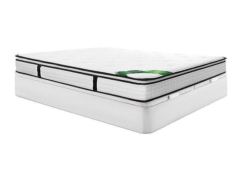 Set 180 x 200 cm - Bettkasten Weiß + Taschenfederkernmatratze 7 Zonen mit i günstig online kaufen