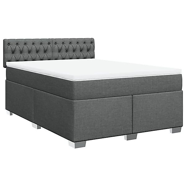 vidaXL Boxspringbett mit Matratze Dunkelgrau 140x200 cm Stoff 3288219 günstig online kaufen