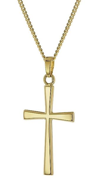 trendor Panzerkette Kreuz-Anhänger 585 Gold an vergoldeter Silberkette günstig online kaufen