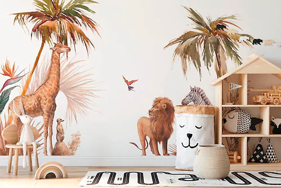 A.S. Création Vliestapete »Safari Fototapete Tiere Aquarell Beige Braun« ma günstig online kaufen