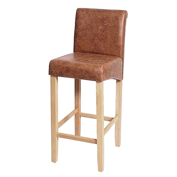 PROREGAL Barhocker Gepolstert Mit Lehne Sitzhöhe 75cm Holz Wildlederimitat günstig online kaufen