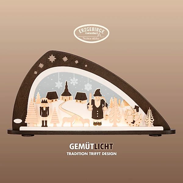 Weigla LED Schwibbogen »Erzgebirgische Weihnacht, Lichterbogen Holz & Acryl günstig online kaufen