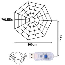 Jibenhome LED-Lichternetz LED Spinnennetz-Licht Halloween mit günstig online kaufen