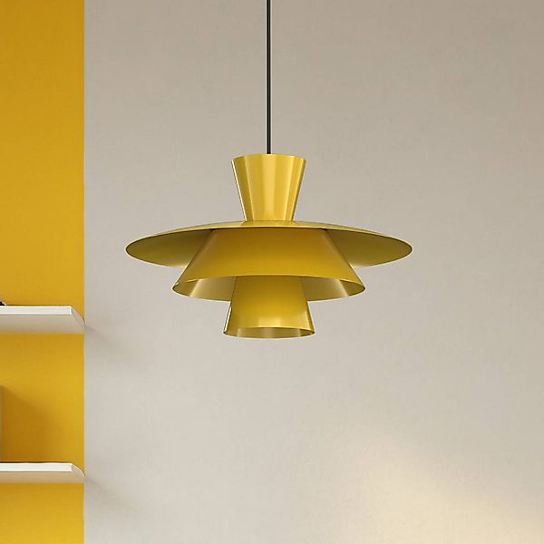 Hängeleuchte Plato, senfgelb, Metall, Ø 38 cm, E27 günstig online kaufen