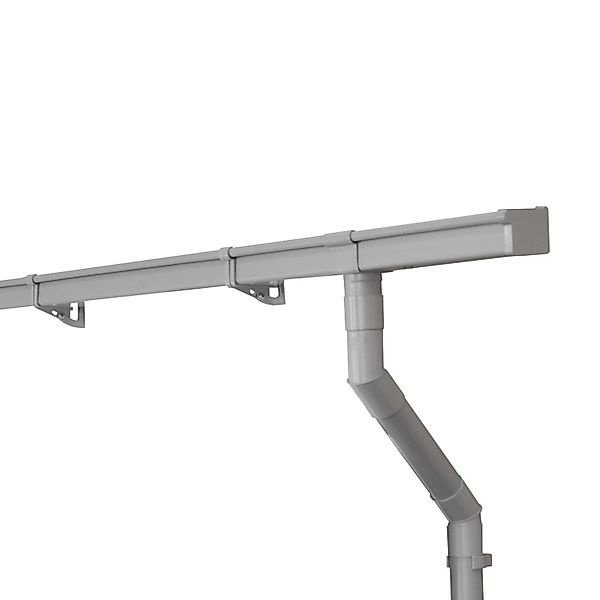 Inefa Dachrinnen Set PVC 5m NW 83 Kastenrinne für Gartenhaus Carport Grau günstig online kaufen