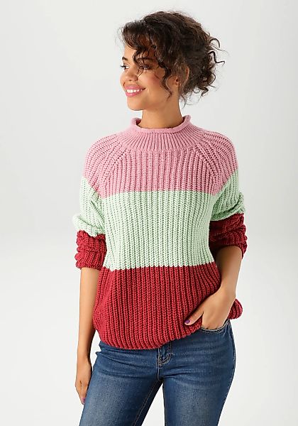 Aniston CASUAL Strickpullover, im trendfarbigen Color-Blocking - NEUE KOLLE günstig online kaufen