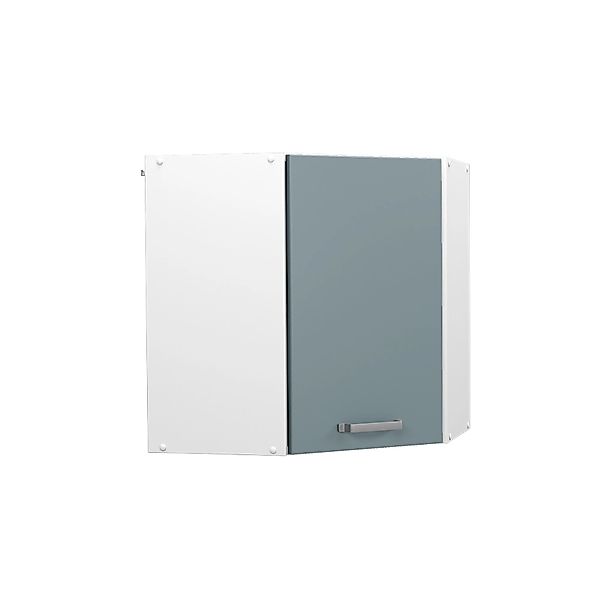 Vicco Eckhängeschrank R-Line Küchen-Eckschrank Blau-Grau/Weiß 57 cm günstig online kaufen
