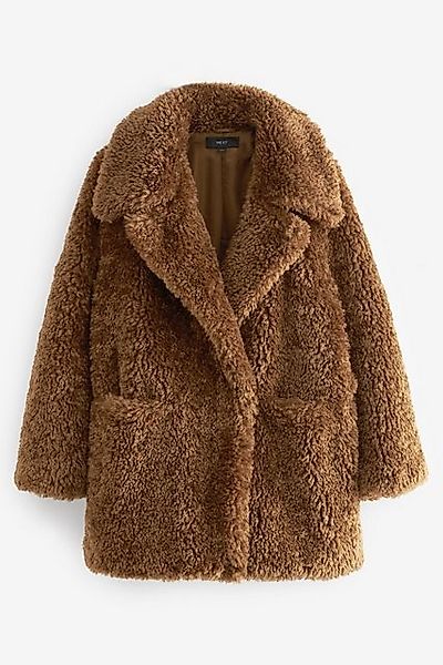 Next Fellimitatjacke Jacke aus Teddyfell mit Reverskragen, Kurzgröße (1-St) günstig online kaufen
