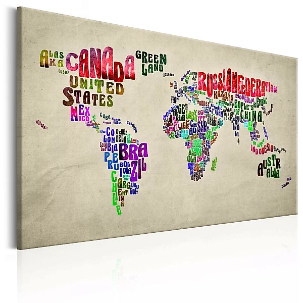 Wandbild - World Map: World Tour (en) günstig online kaufen