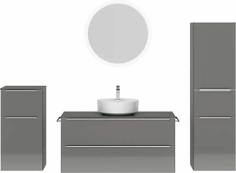 nobilia Badmöbel-Set "Alvene", (4 St., vormontiert, mit Soft-Close), Hochgl günstig online kaufen