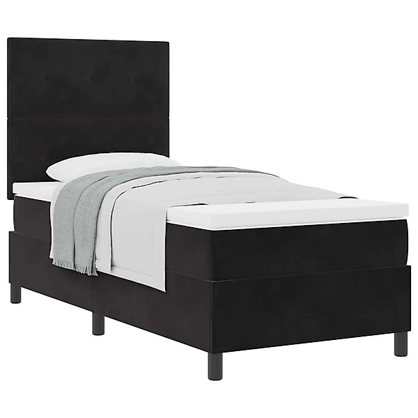 vidaXL Boxspringbett mit Matratze Schwarz 90 x 190 cm Stoff 3339802 günstig online kaufen