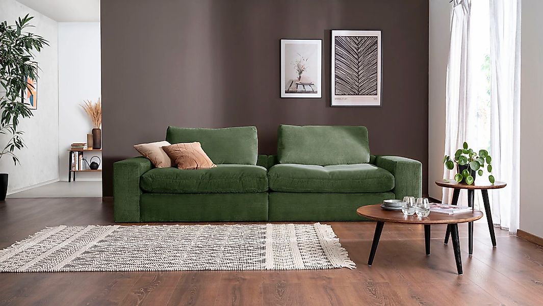 alina Big-Sofa »Sandy«, mit losen Sitz und Rückenkissen, in modernem Cordst günstig online kaufen