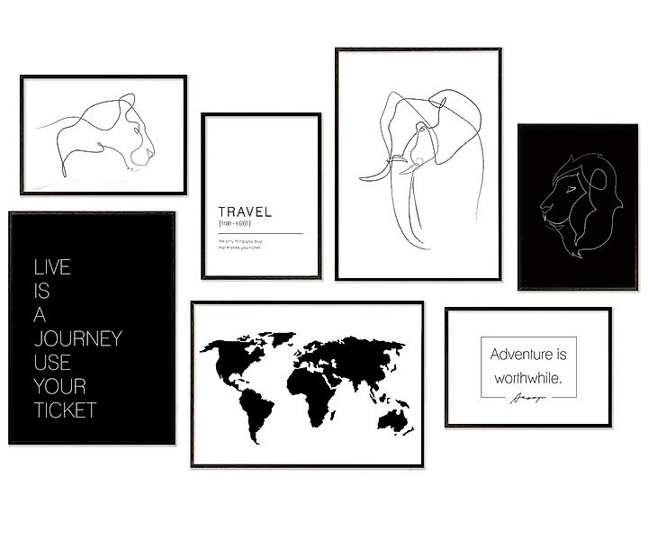 Hyggelig Home Poster Afrika, Premium Poster Set OHNE & MIT Rahmen - Wandbil günstig online kaufen