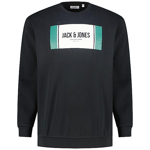 Jack&Jones Sweatshirt mit Label-Print Farbe schwarz Größe: 3XL günstig online kaufen
